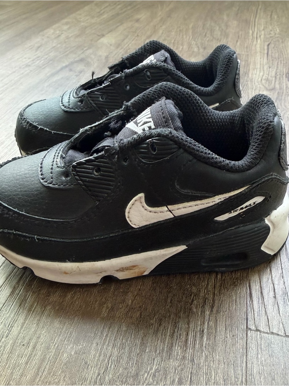 Nike Air Max 90 LTR TD Black White 6C CD6868-010 No Laces